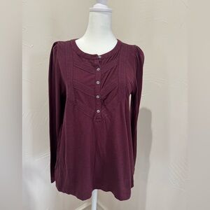 LOFT Deep Burgundy Henley